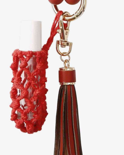 Evil Eye Beaded Keychain with Tassel