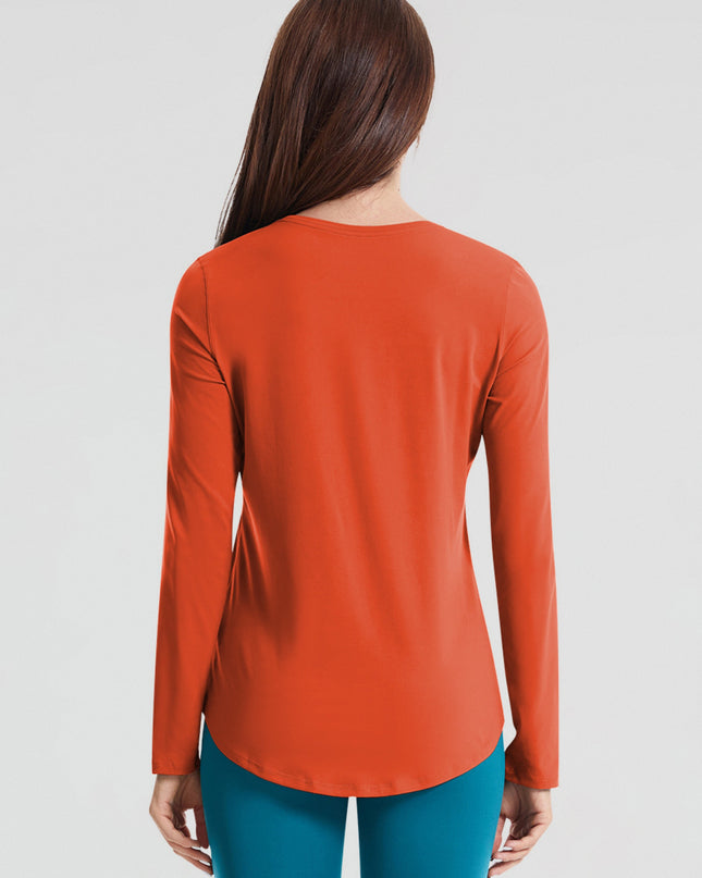 Round Neck Long Sleeve Sports Top