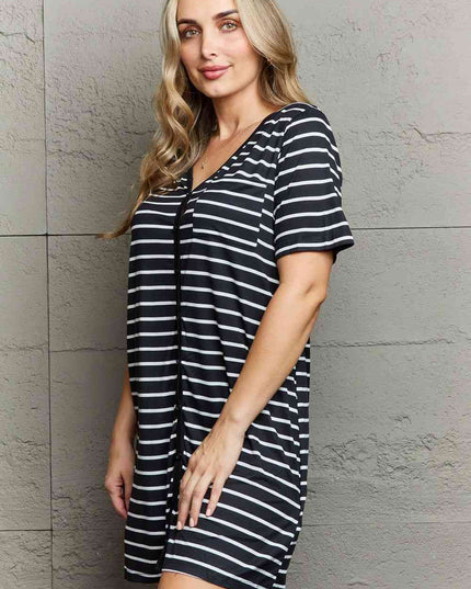 MOON NITE Button Down Sleepwear Dress