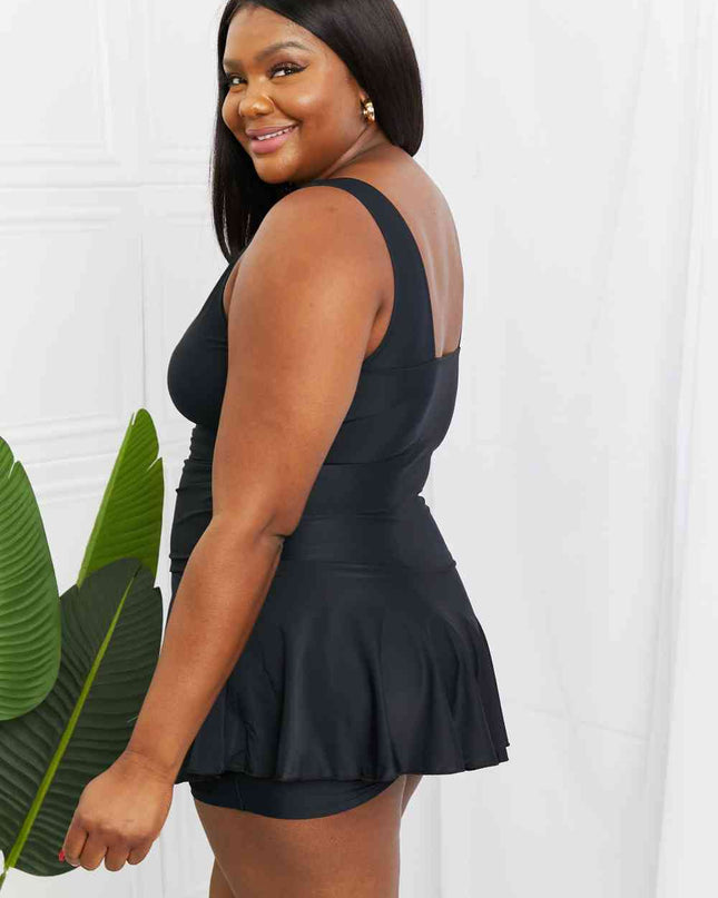 Marina West Swim Full Size Clear Waters Swim Dress in Black