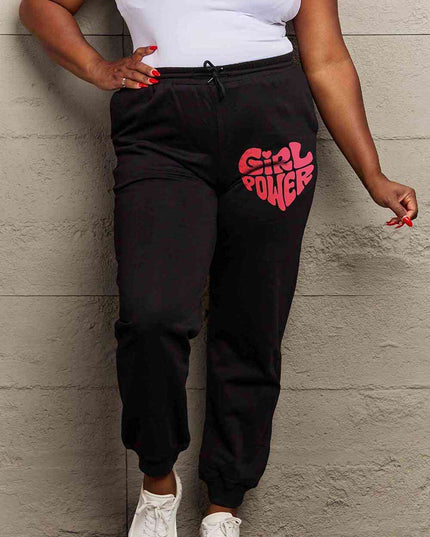 Simply Love Full Size GIRL POWER Graphic Sweatpants