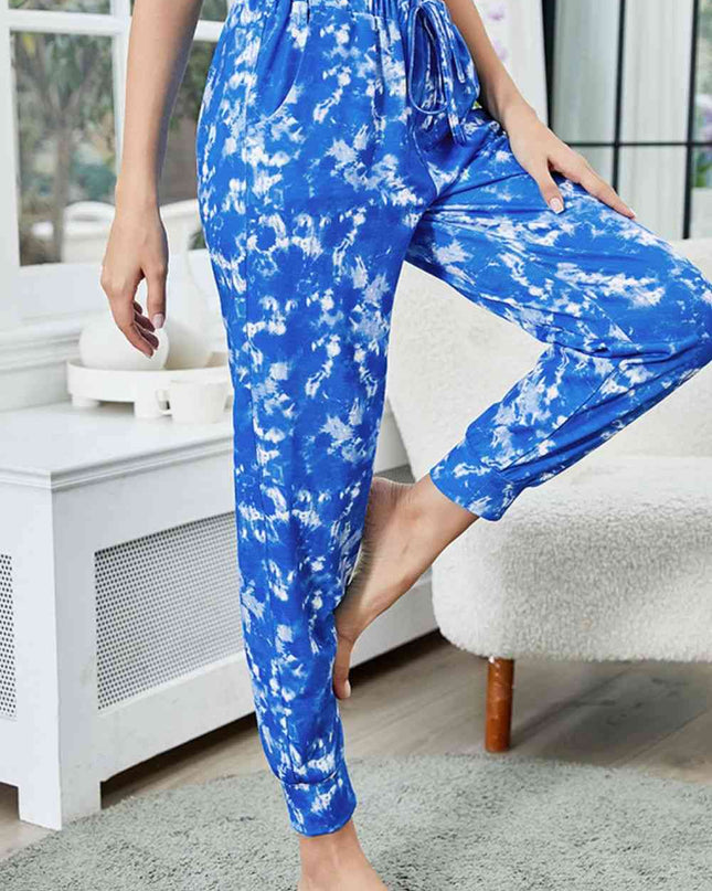 Tie-Dye Drawstring Waist Joggers with Pockets