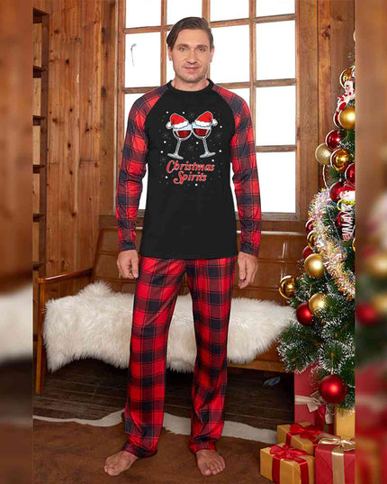 CHRISTMAS SPIRITS Graphic Top and Plaid Pants Set