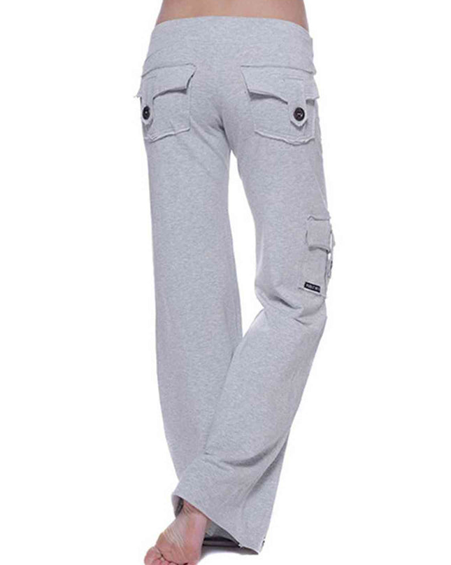 Mid Waist Pants with Pockets