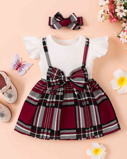 Plaid Print Bow Detail Dress