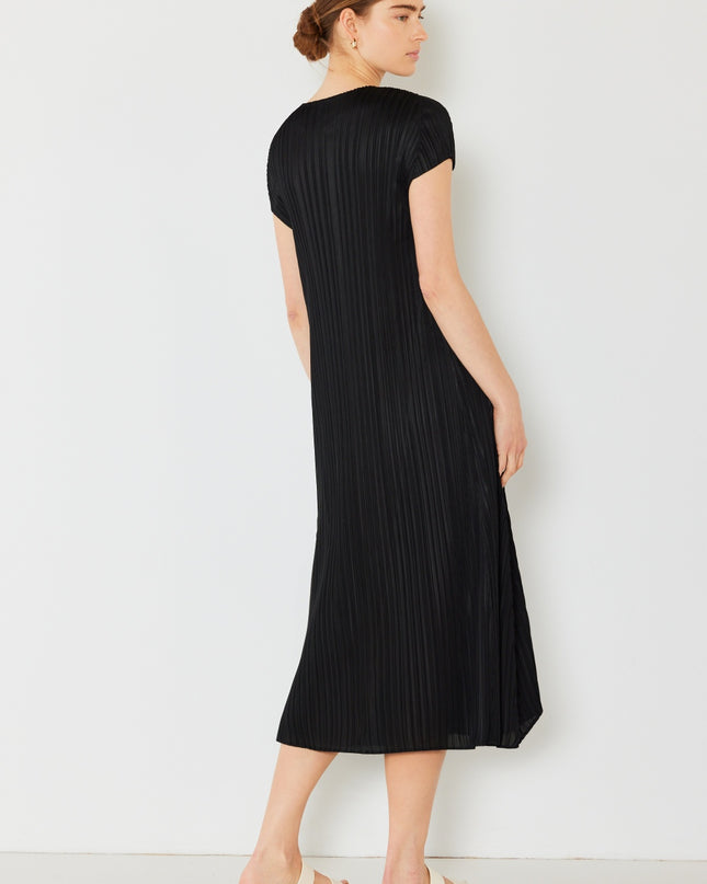 Marina West Swim Pleated Cap Sleeve A-Line Dress