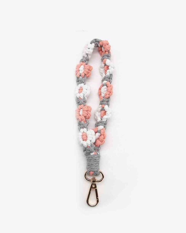 Assorted 4-Piece Macrame Flower Keychain