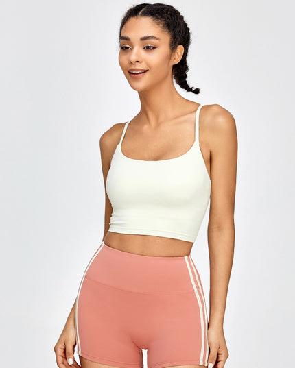 Crisscross Spaghetti Strap Active Bra