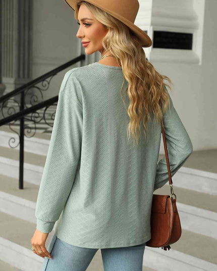 V-Neck Long Sleeve Blouse