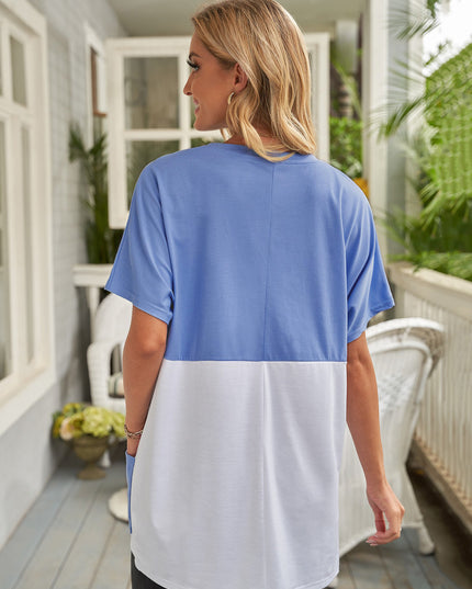 Color Block Two-Tone Pocket Tee Dress