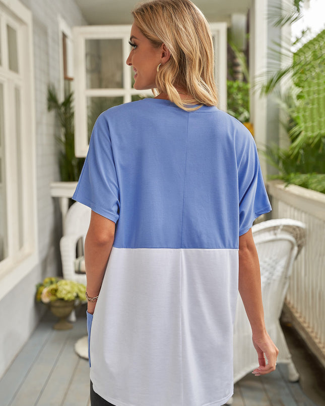 Color Block Two-Tone Pocket Tee Dress