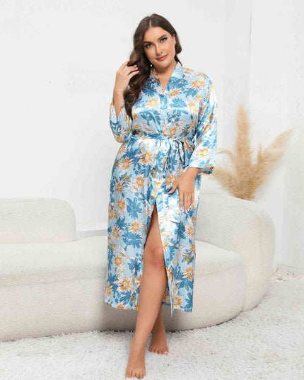 Plus Size Tie Waist Robe