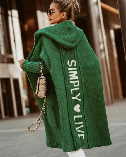 Full Size SIMPLY LIVE Hooded Cardigan