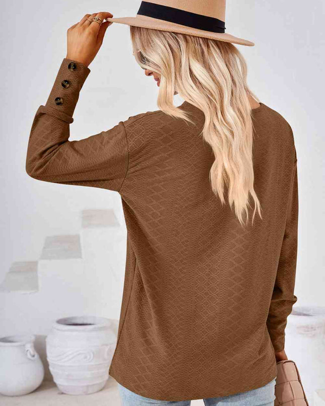V-Neck Long Sleeve Blouse