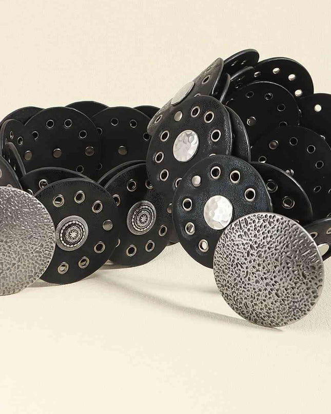 Round Shape PU Leather Belt