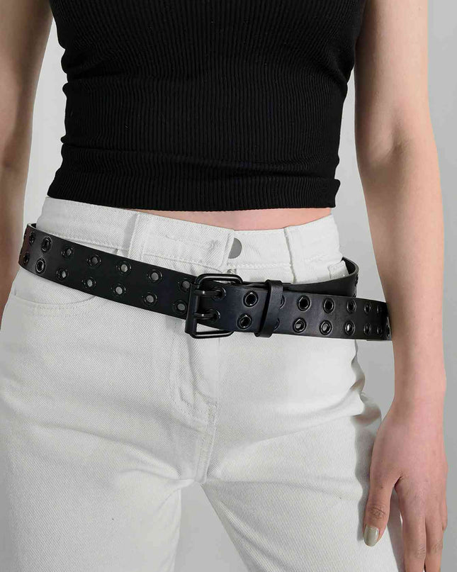 Grommet PU Leather Belt