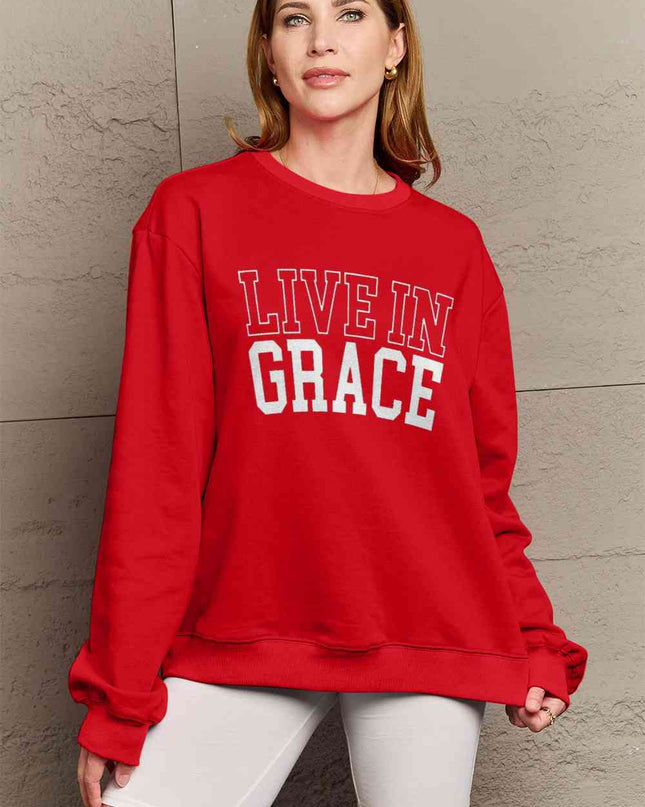 Simply Love Full Size LIVE IN GRACE Graphic Sweatshirt