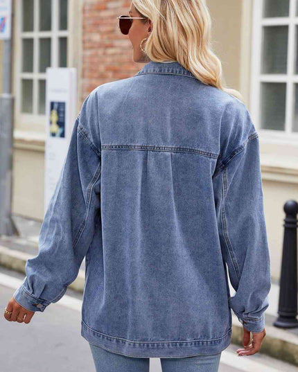 Button Up Denim Jacket with Pockets