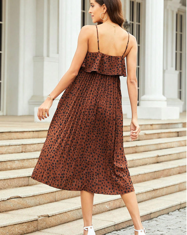 Spaghetti Strap Pleated Dress