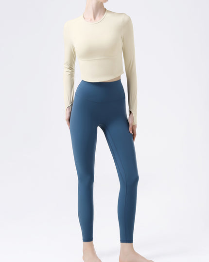Round Neck Long Sleeve Active T-Shirt