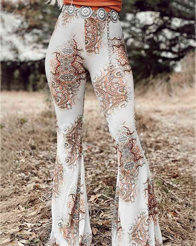 Printed Bodyline Flare Pants