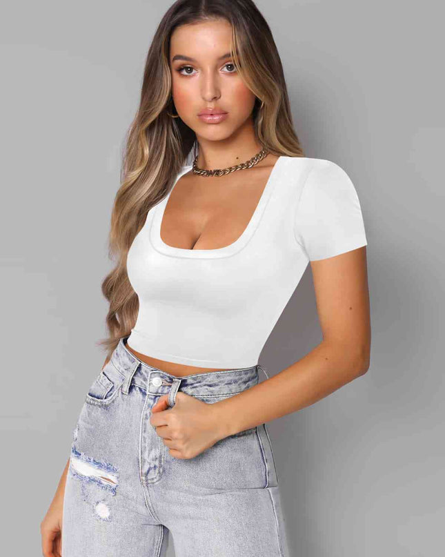 Square Neck Cropped T-Shirt