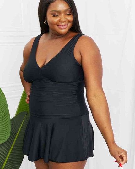 Marina West Swim Full Size Clear Waters Swim Dress in Black