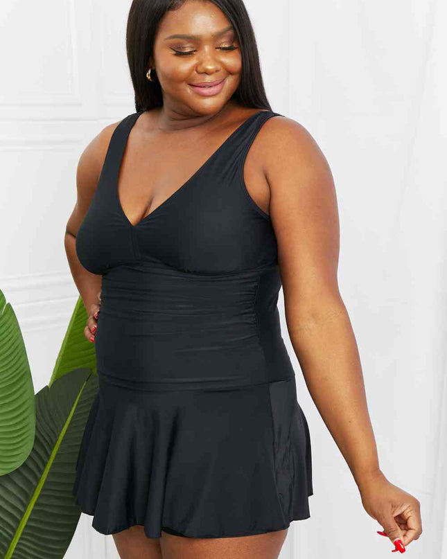 Marina West Swim Full Size Clear Waters Swim Dress in Black