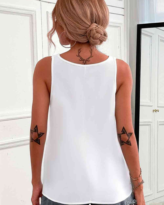 Half-Zip Scoop Neck Tank