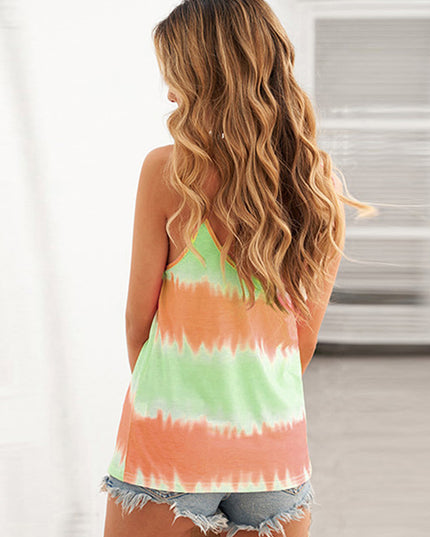 Tie-Dye Strappy V-Neck Cami