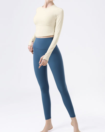 Round Neck Long Sleeve Active T-Shirt