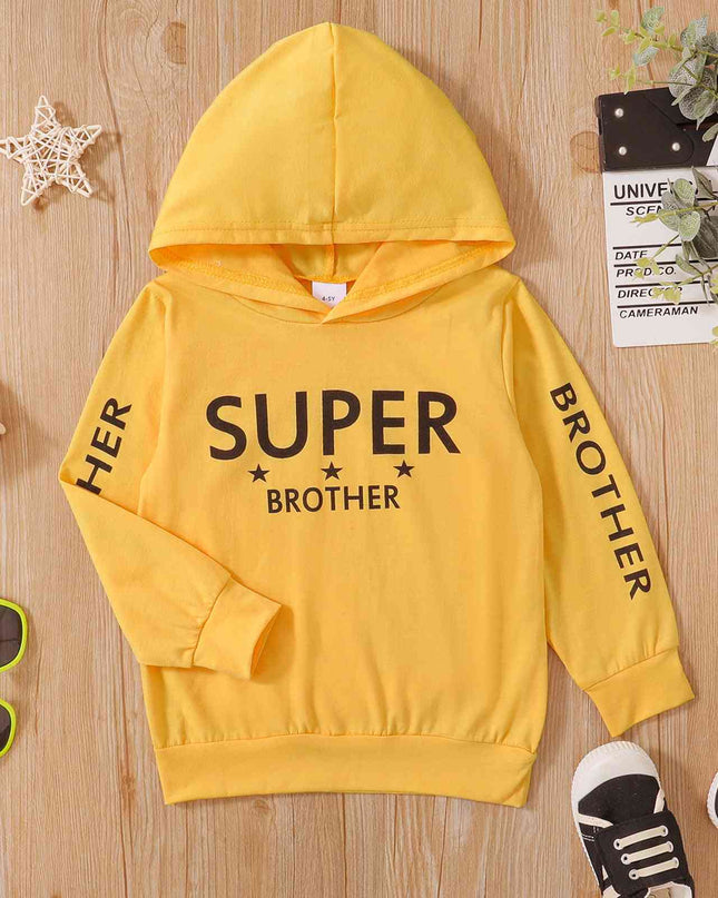 SUPER BROTHER Graphic Long Sleeve Hoodie