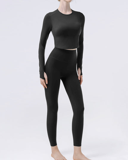 Round Neck Long Sleeve Active T-Shirt