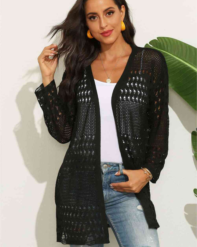 Openwork Long Sleeve Cardigan