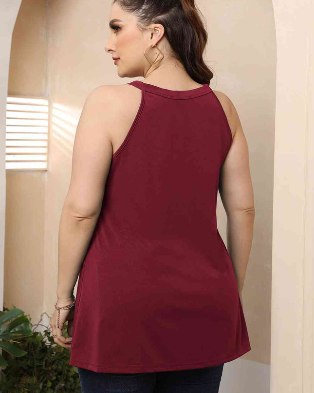 Plus Size Halter Neck Cutout Sleeveless Dress