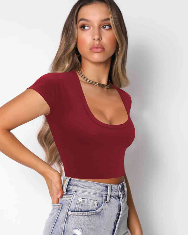 Square Neck Cropped T-Shirt