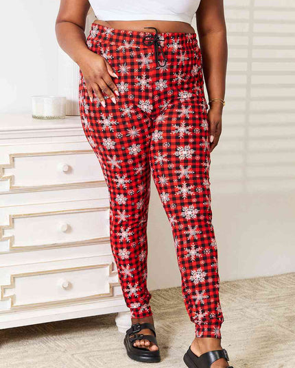 Leggings Depot Full Size Holiday Snowflake Print Joggers