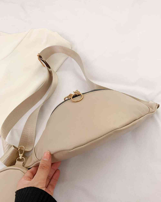 PU Leather Sling Bag with Small Purse