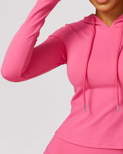 Drawstring Long Sleeve Hooded Active T-Shirt