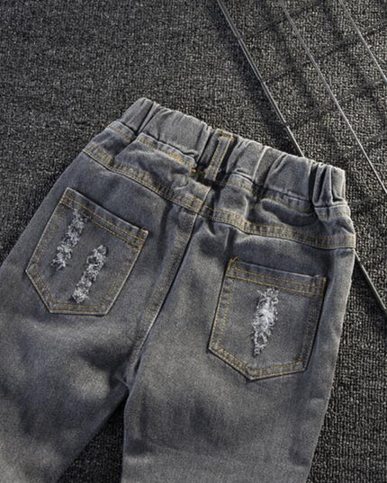 Distressed Elastic Waist Pants
