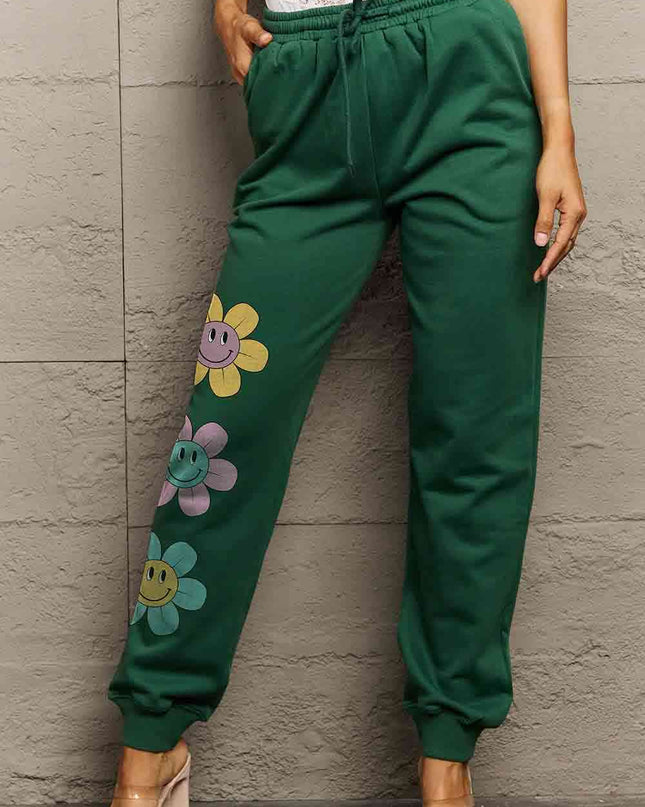 Simply Love Simply Love Full Size Drawstring Flower Graphic Long Sweatpants