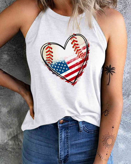 US Flag Heart Graphic Tank