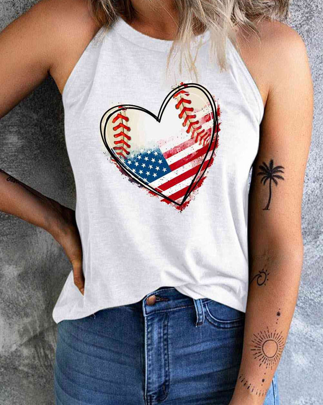 US Flag Heart Graphic Tank