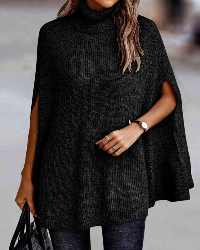 Turtleneck Dolman Sleeve Poncho
