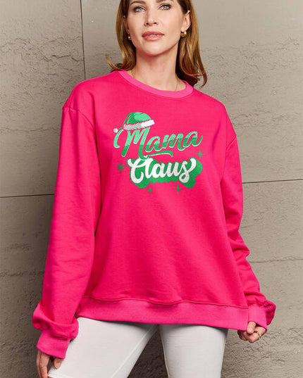 Simply Love Full Size MAMA CLAUS Round Neck Sweatshirt