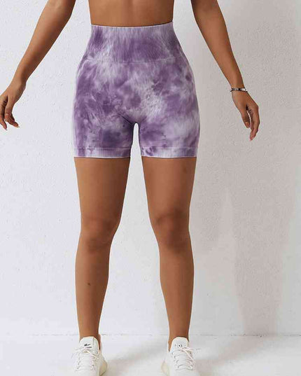 Tie Dye Wide Waistband Slim Fit Sports Shorts