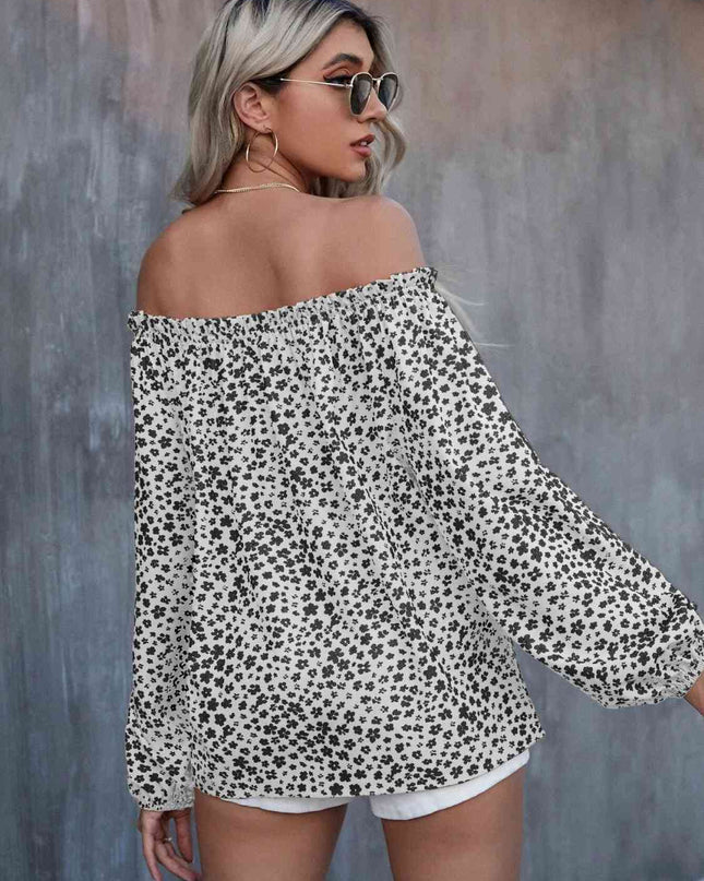 Off-Shoulder Long Sleeve Blouse