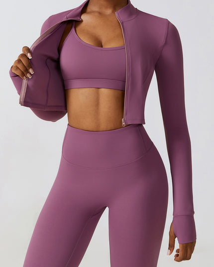 Zip-Up Long Sleeve Sports Top