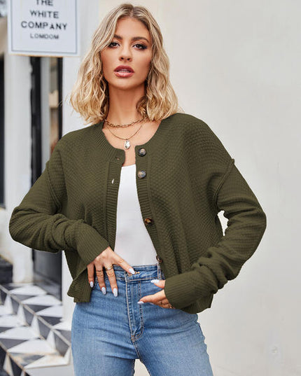 Button Down Exposed Seam Cardigan