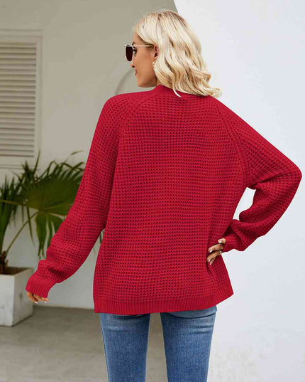 Open Front Long Sleeve Cardigan with Pockets